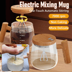 Premium Wood-Grain Self-Stirring Mug