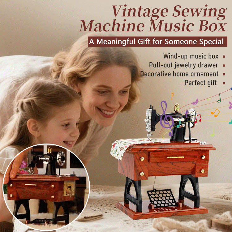 Vintage Sewing Machine Music Box