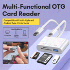 3-in-1 Multi-Function Card Reader for iPhone, Android & USB Devices