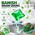 Bio-Enzyme Drain Odor Eliminator Pods – 50-Count Freshening Treatment