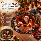 3D Christmas Illusion Rug – Magical Holiday Optical Floor Mat