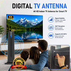 Digital TV Antenna For Smart TV – Indoor HDTV Antenna With 360° Signal Reception