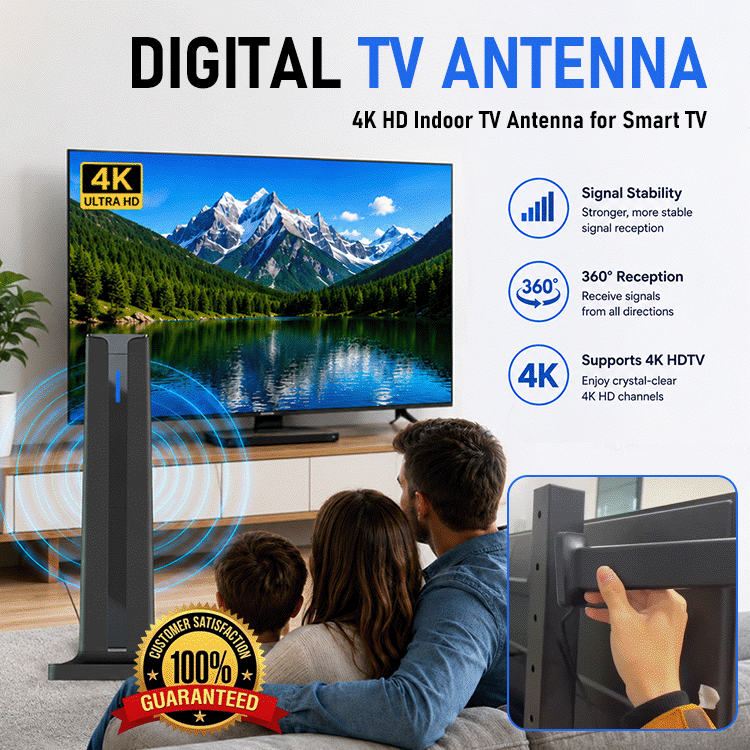 Digital TV Antenna For Smart TV – Indoor HDTV Antenna With 360° Signal Reception