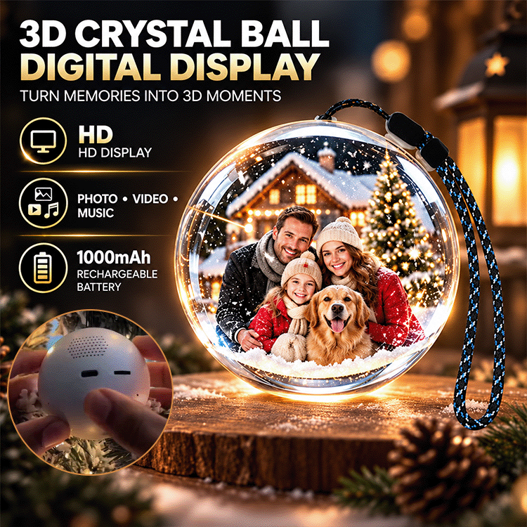3D Digital Memory Crystal Ball – Personalized Photo, Video & Music Keepsake