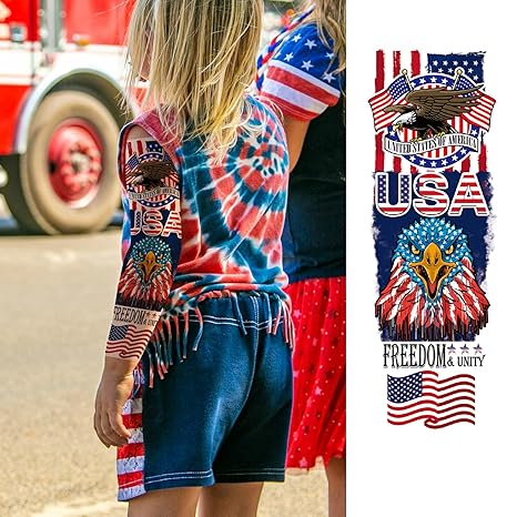 Realistic Full Arm Tattoo Sleeves – USA 250th Freedom Collection