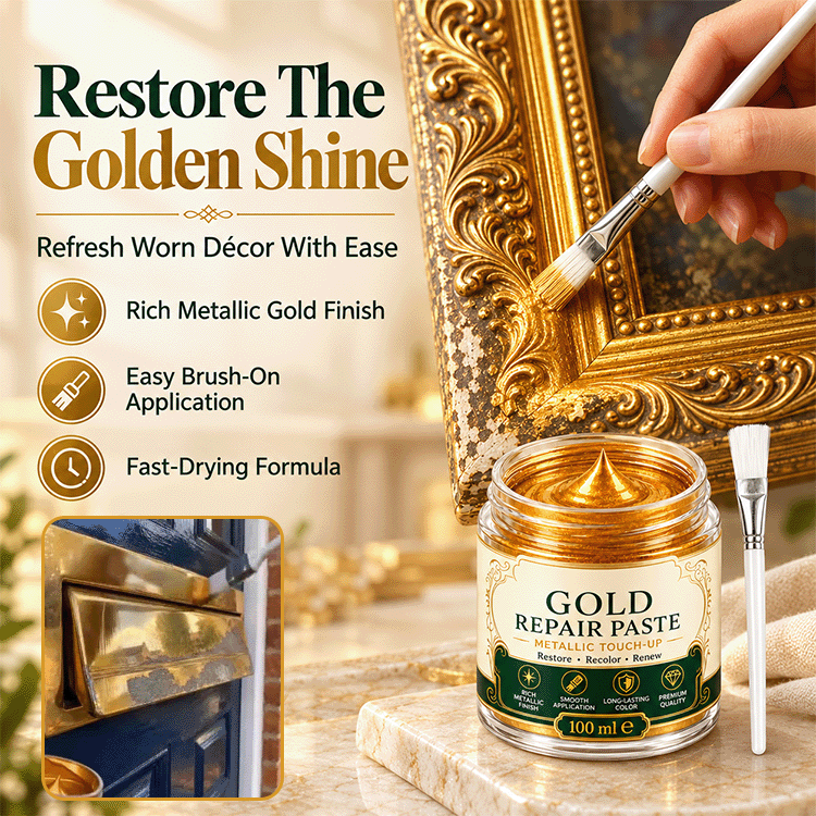 Gold Metallic Refinishing Repair Paste with Brush