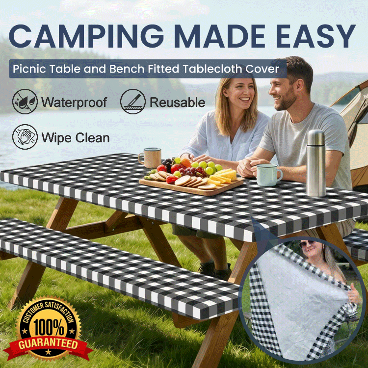 Stretch-Fit Picnic Table Cover Set