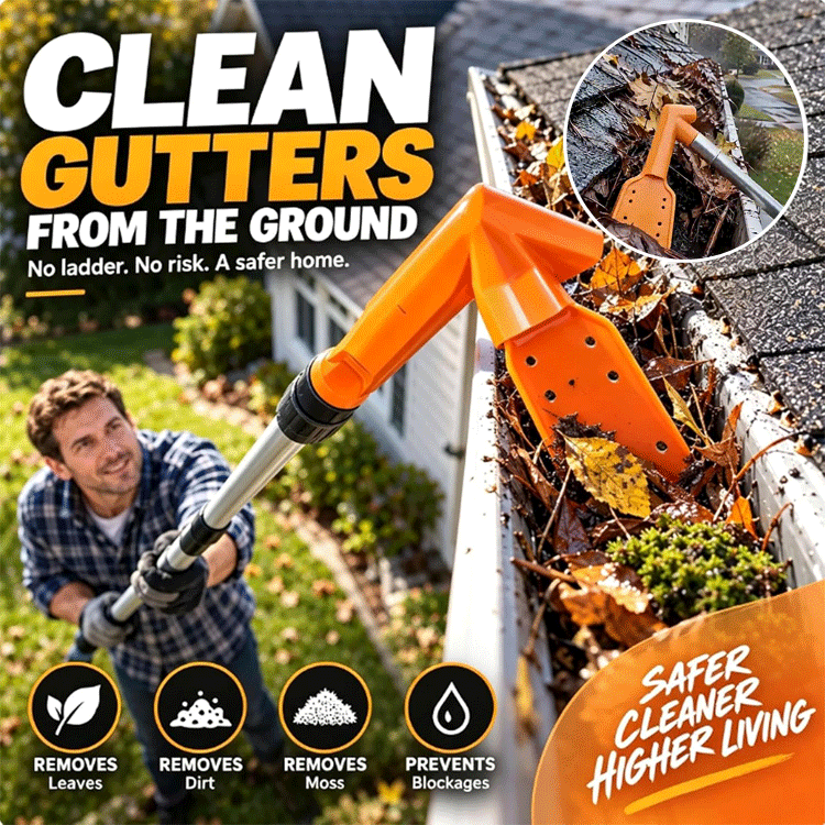 Ground-Level Gutter Cleaning Tool – Adjustable Debris Scoop & Scraper