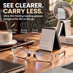 2-in-1 Folding Reading Glasses with Phone Stand Case – Blue Light Filtering