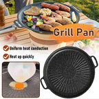 Round Carbon Steel Non-Stick Grill Pan