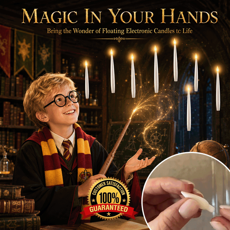Magic Wand-Controlled Floating LED Candle Set