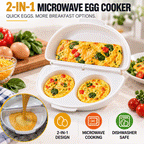 2-in-1 Microwave Egg Cooker – Omelet, Egg Cups & Wrap Maker