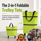 2-in-1 Foldable Rolling Shopping Tote