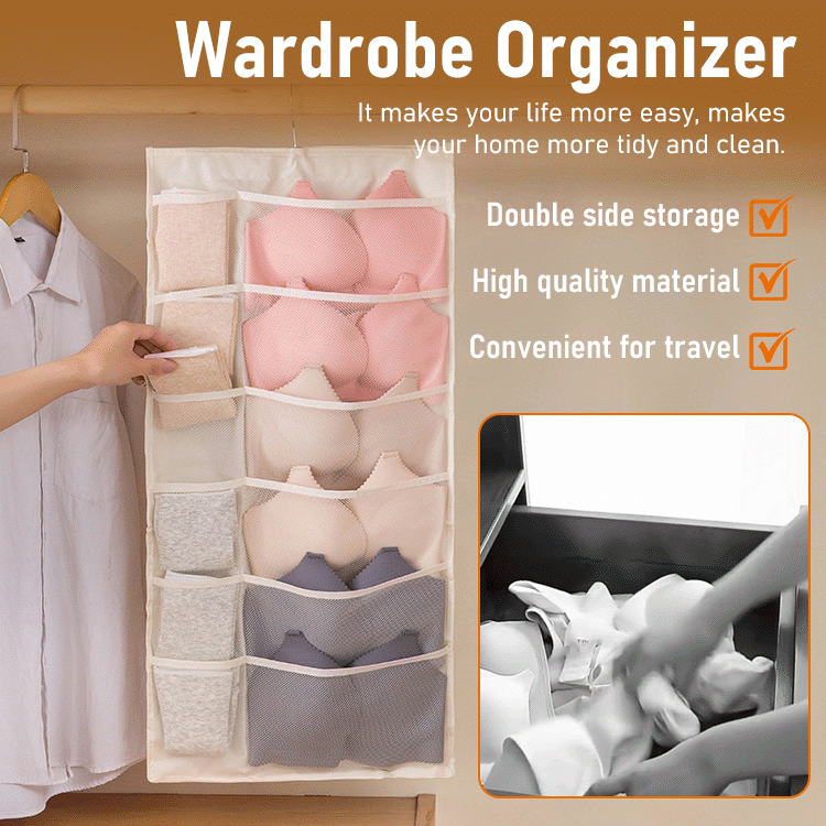 Hanging Underwear Organizer — One Pocket Per Item, No More Mess