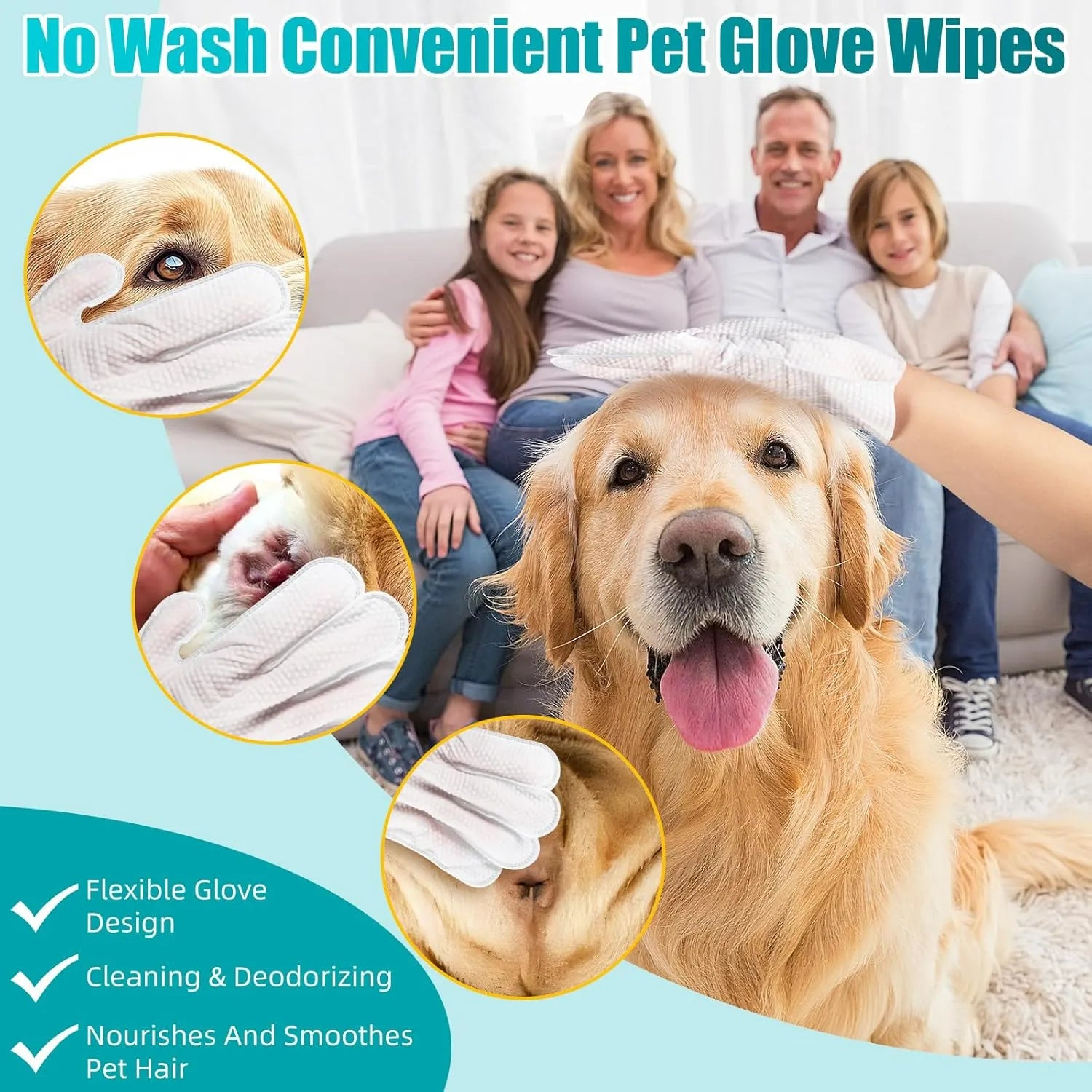 FurPure Pet Cleaning Gloves (Rinse-Free | 6-Pack)