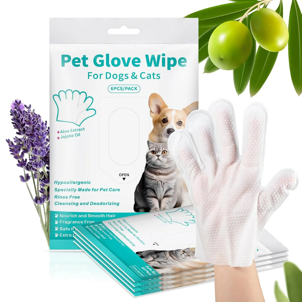 FurPure Pet Cleaning Gloves (Rinse-Free | 6-Pack)