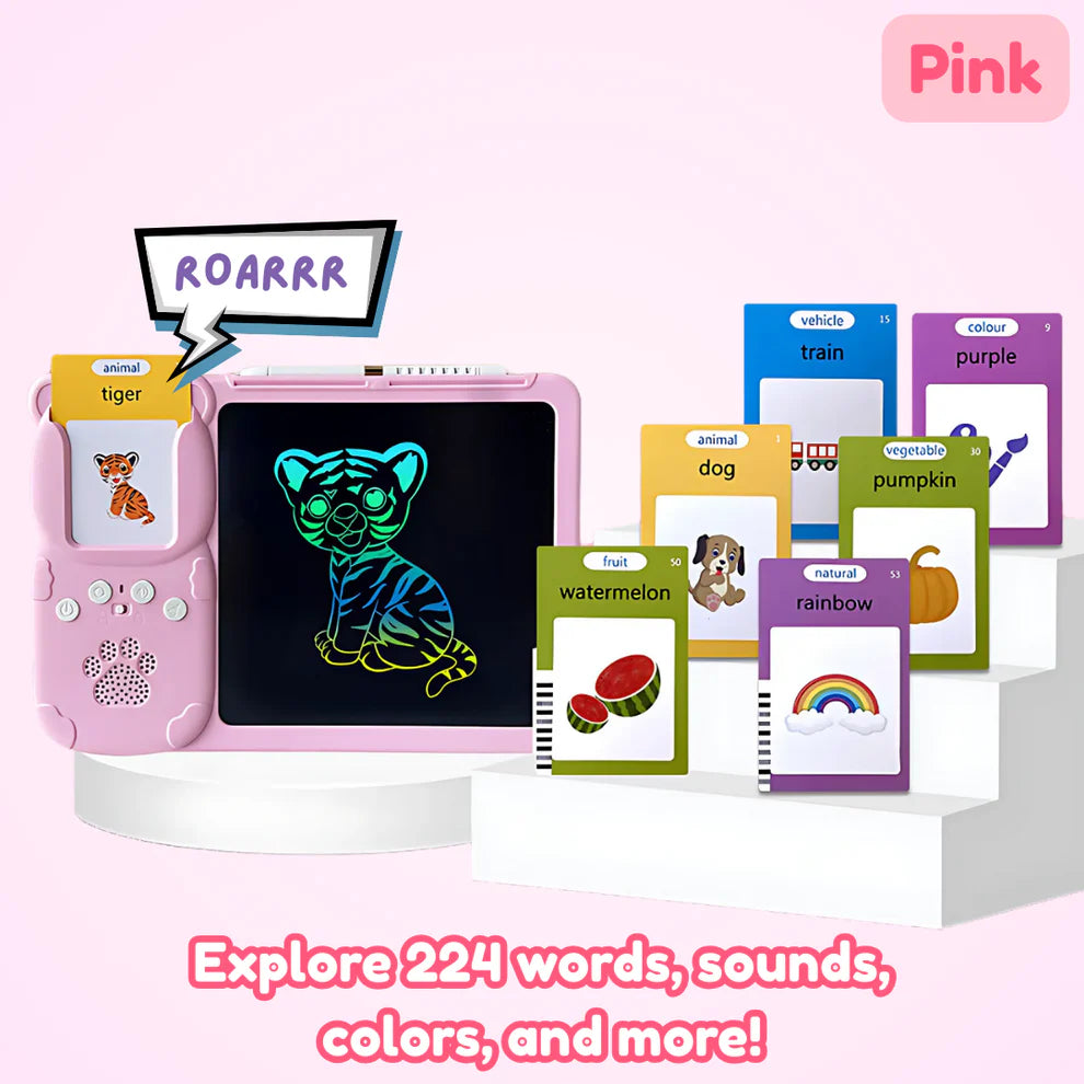 Kids Learning & Drawing Tablet — No Blue Light, 224 Words for Early Learning