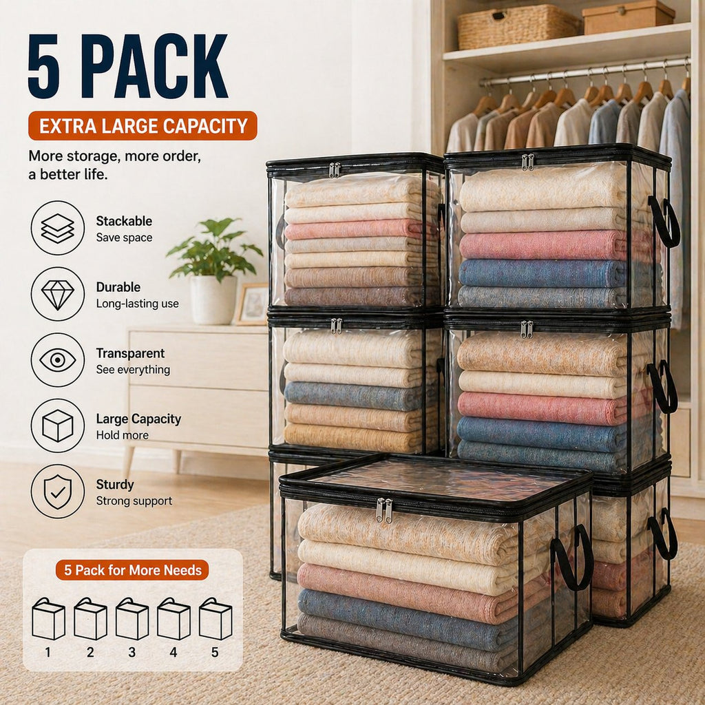 🎁💞LAST DAY 50% OFF ✨📦Large Heavy-Duty Thick Plastic Clear Storage