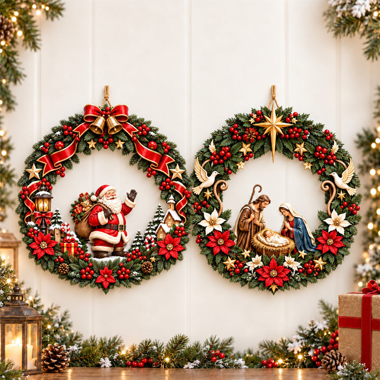 Large Size Wooden Christmas Door Sign
