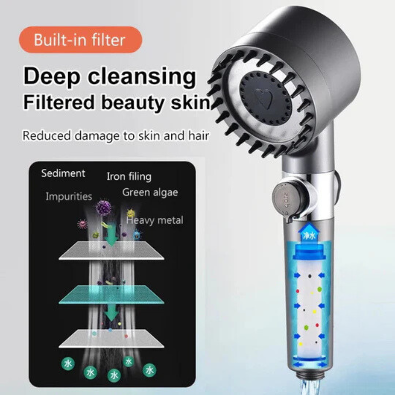 Shower head with massage for instant relaxation