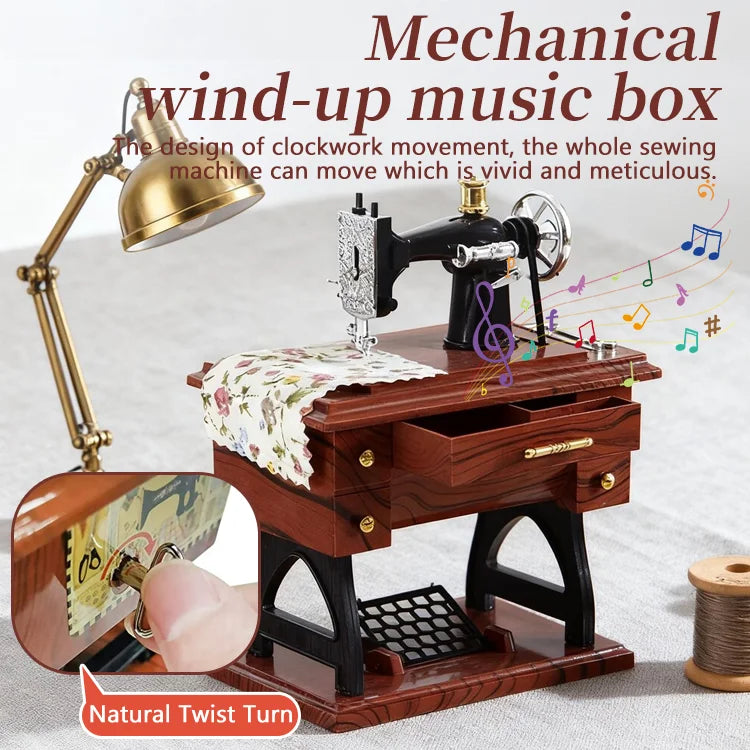 Vintage Sewing Machine Music Box