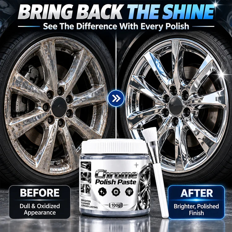 Chrome & Metal Polish Restorer Paste with Brush