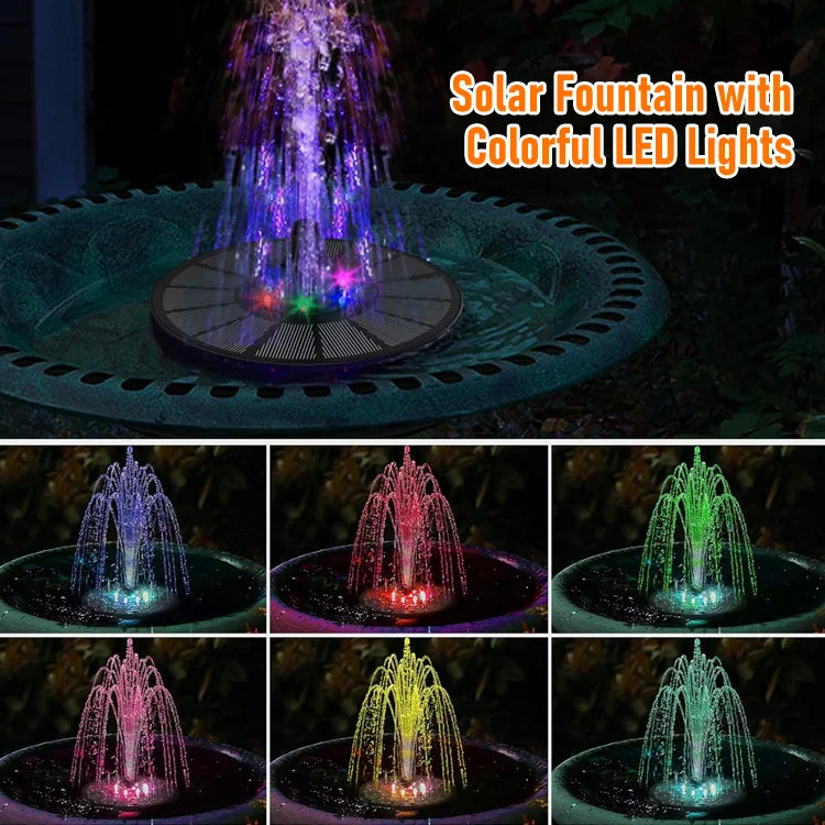 🌞Solar Fountain Light — Floating Water Pump with Color LED for Garden & Bird Bath