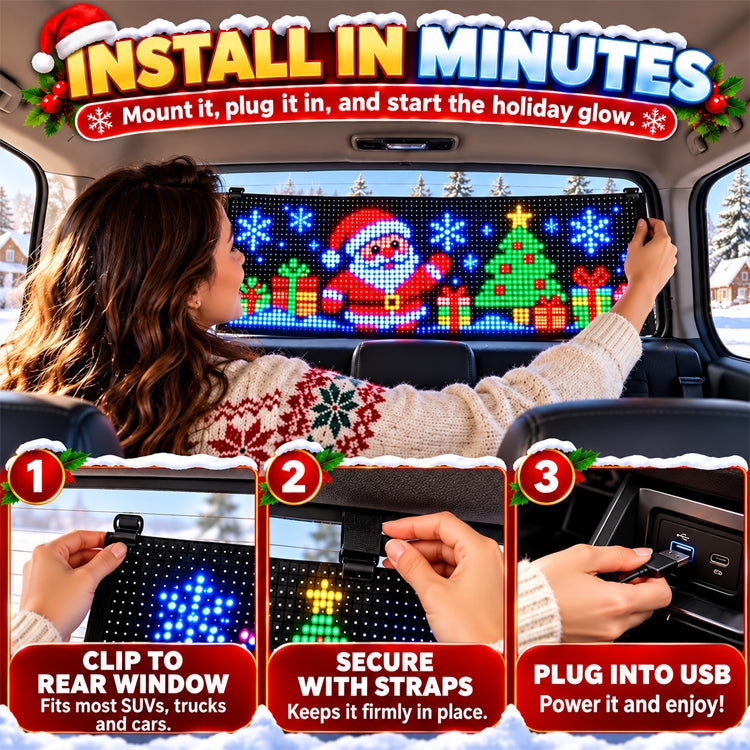 Custom Christmas Car Window LED Display