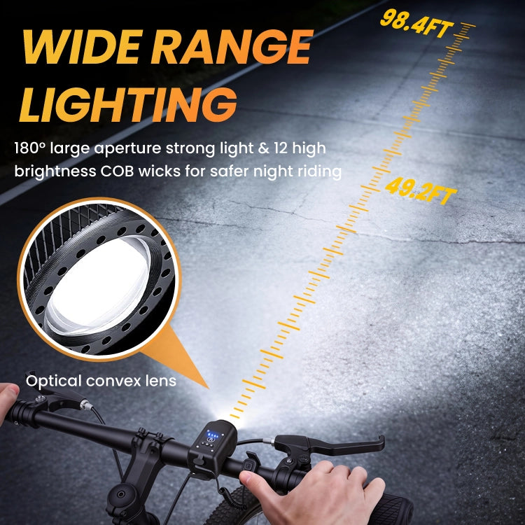 Rechargeable 2-in-1 Bike Light & 110dB Horn with 4 LED Modes
