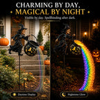 Flying Witch Cauldron Halloween Garden Light