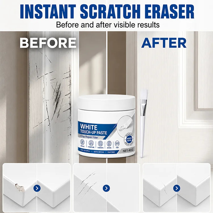 White Furniture Touch-Up Paste with Brush