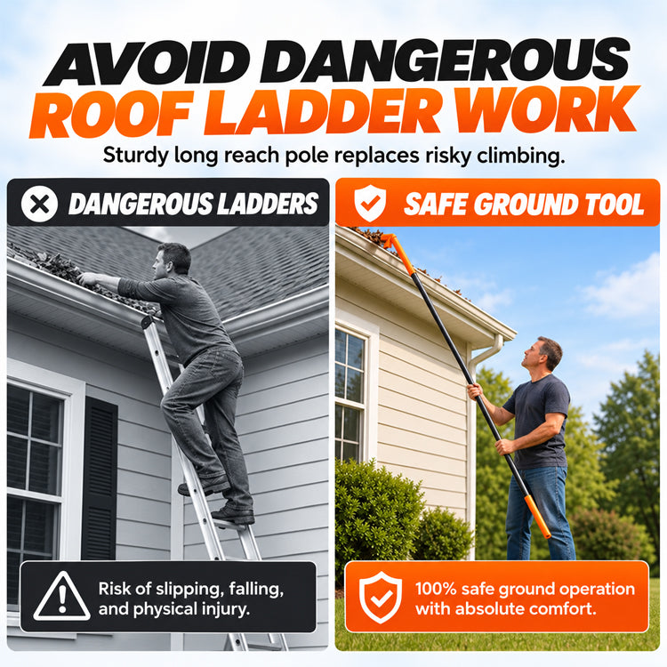 Ground-Level Gutter Cleaning Tool – Adjustable Debris Scoop & Scraper