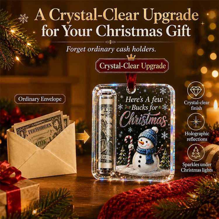 Christmas Cash Gift Ornament – Clear Money Holder Keepsake
