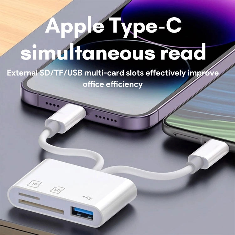 3-in-1 Multi-Function Card Reader for iPhone, Android & USB Devices