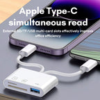 3-in-1 Multi-Function Card Reader for iPhone, Android & USB Devices