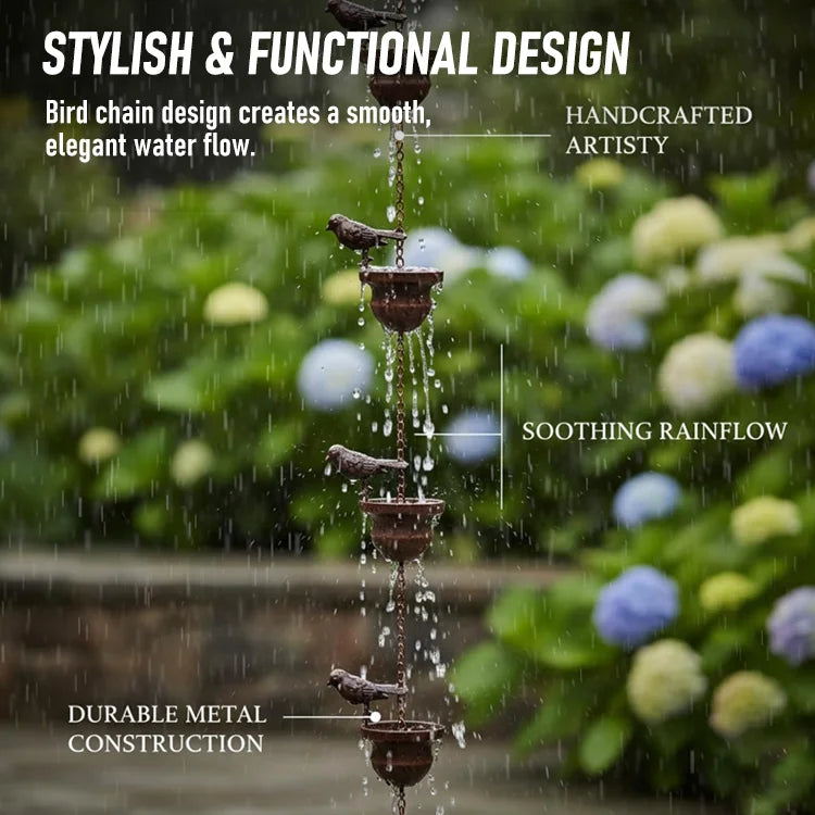 HummingBird Rain Chain — Turn Rain Into a Calming Garden Experience