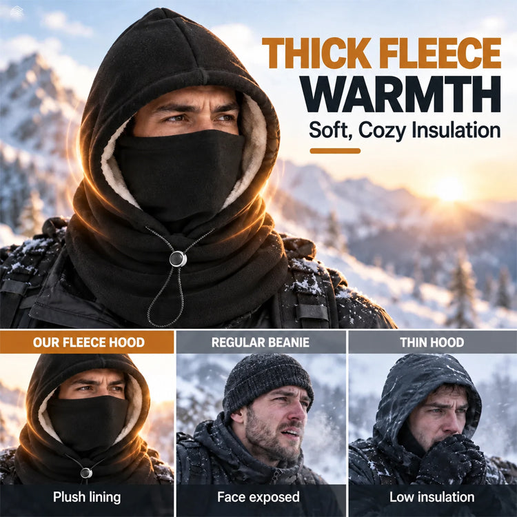 3-in-1 Fleece Hooded Face & Neck Warmer – Adjustable Cold-Weather Cover