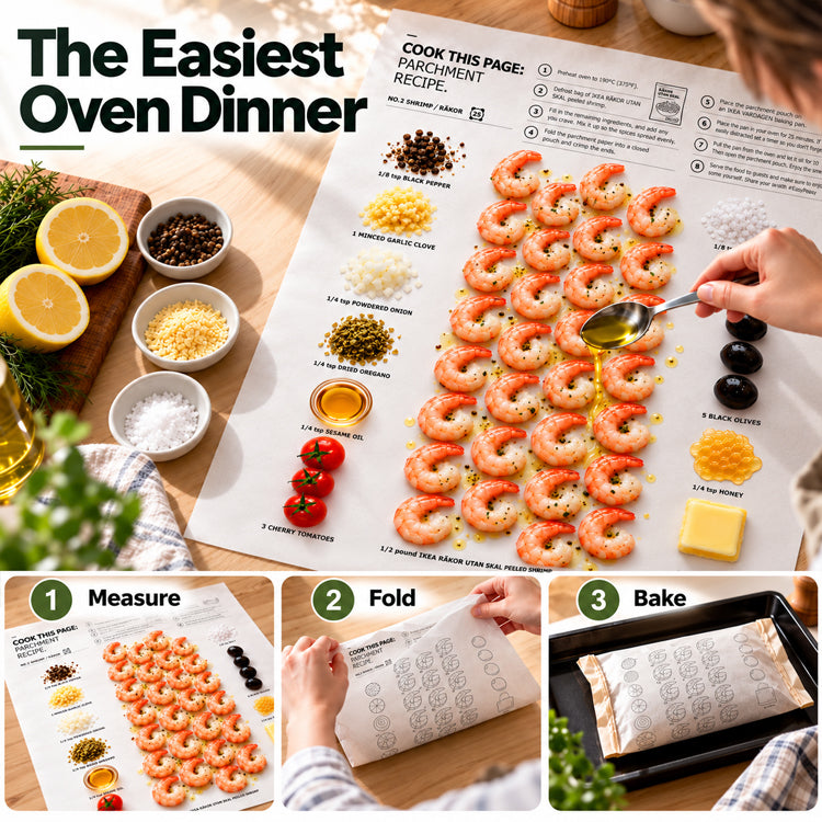 Recipe-Printed Parchment Paper Sheets