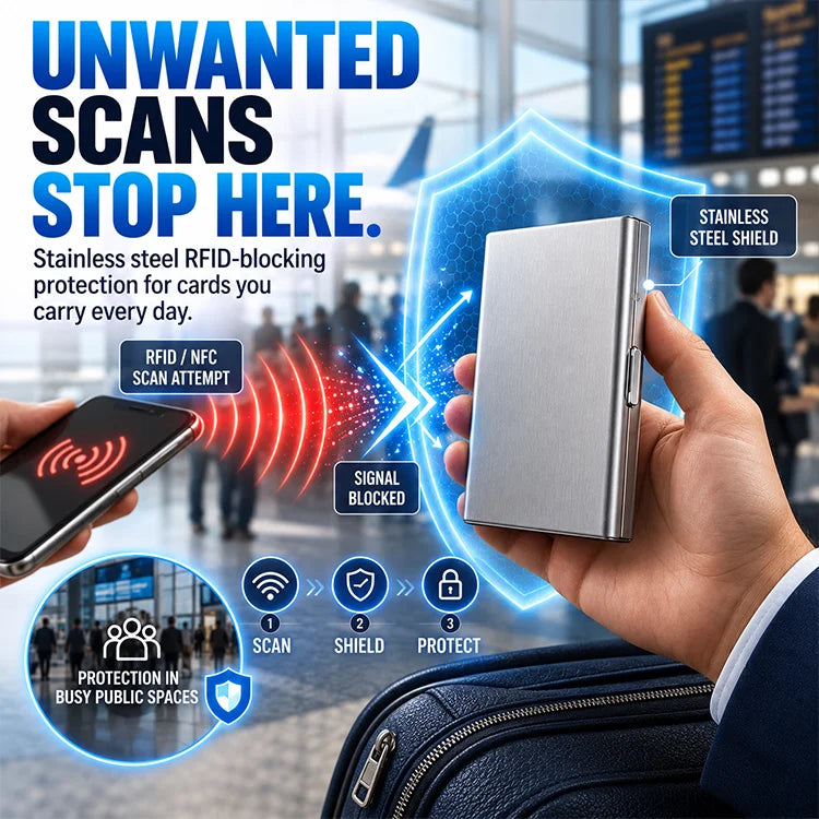 10-Card Stainless Steel RFID Blocking Wallet