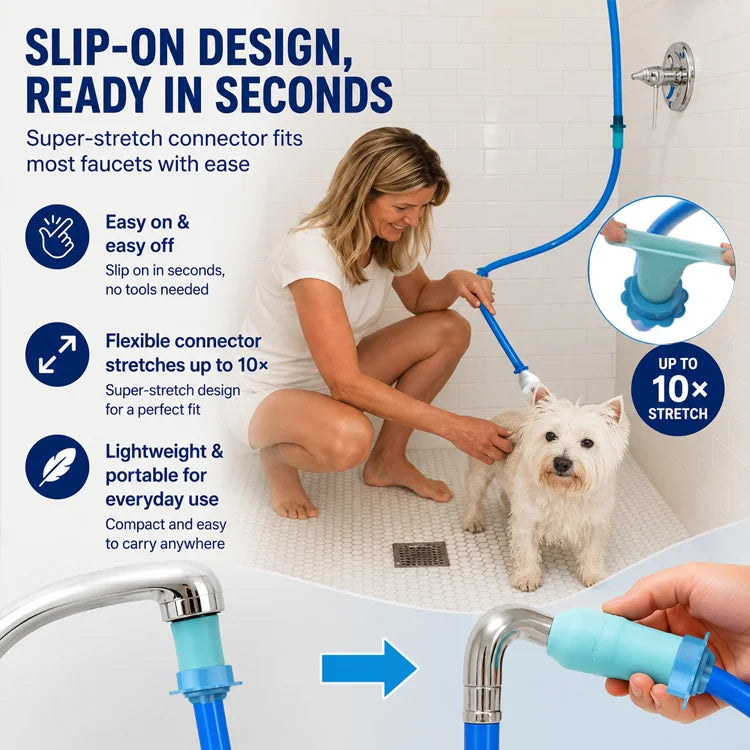 6FT Flexible Pet Shower Hose & Bath Sprayer