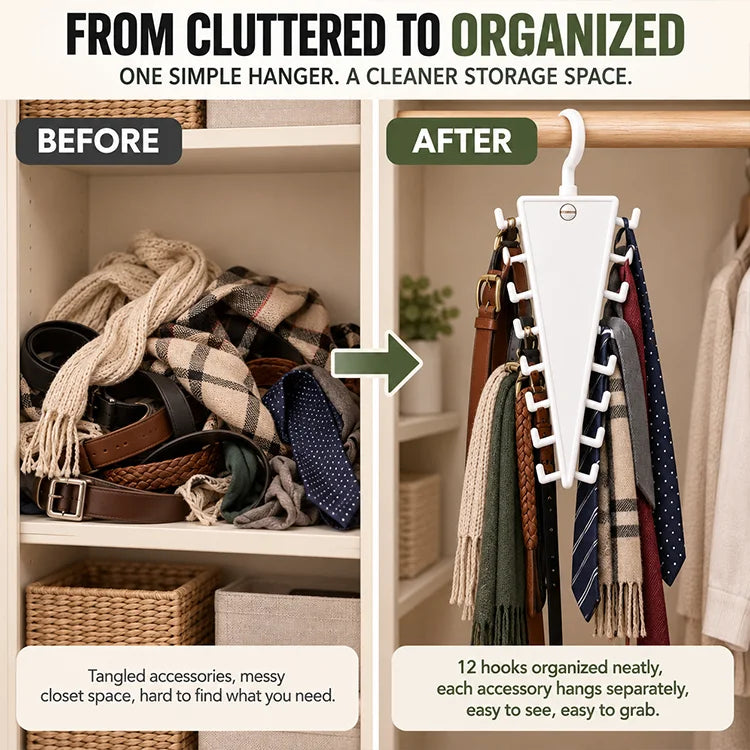 12-Hook Double-Sided Closet Organizer