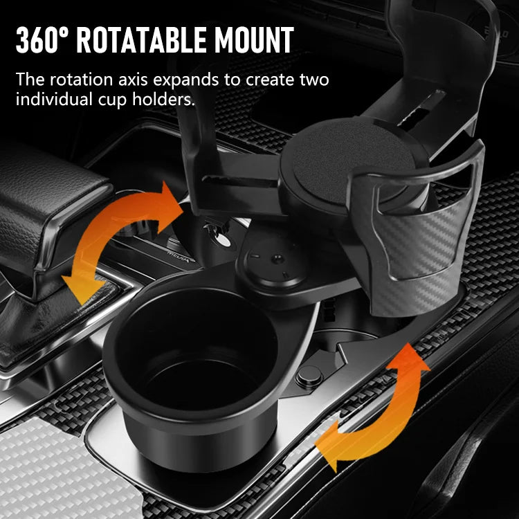 DriveMate - 2-in-1 Rotating Car Cup Holder