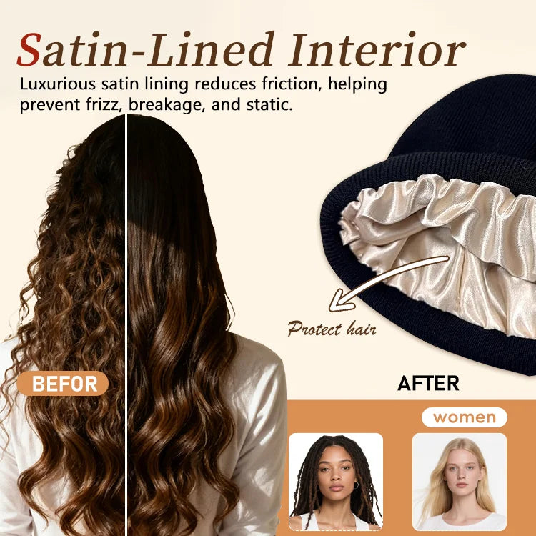 Satin-Lined Beanie — Warmth Without Static or Frizz