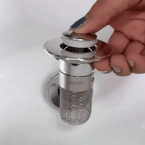 Eliminate Drain Odor Instantly — Pop-Up Sink Strainer