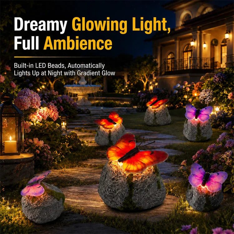 🦋Last Day 50% OFF🦋Solar Butterfly Stone Garden Light