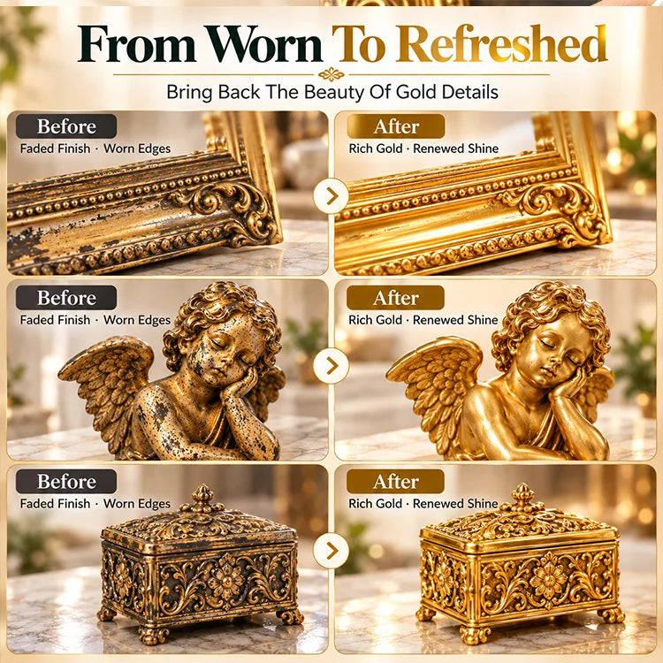 Gold Metallic Refinishing Repair Paste with Brush