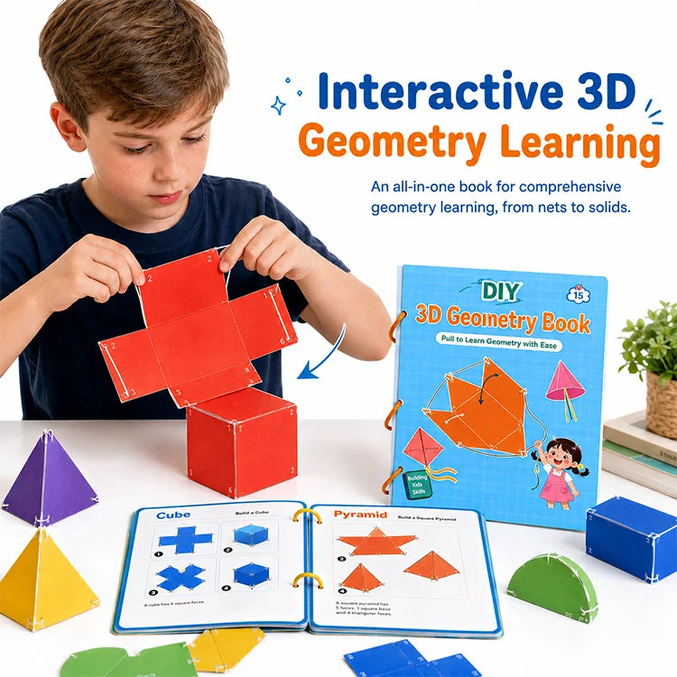 DIY 3D Geometry Book – Hands-On Math Learning Kit For Kids