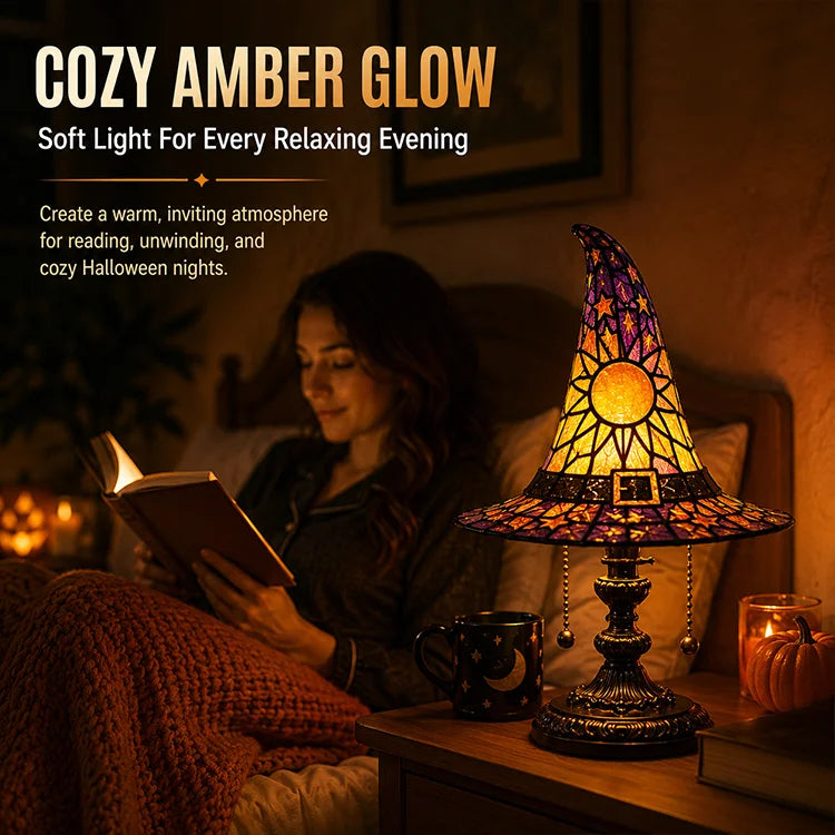 Witch Hat Stained Glass Lamp