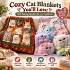 Nine-Panel Sleeping Cats Reversible Flannel Throw