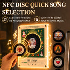 Christmas Magnetic Vinyl Music Box – NFC Mini Record Player with Warm LED Light
